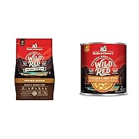 Stella & Chewy's Wild Red Raw Coated Kibble Dry Dog Food Grain Free Prairie Recipe, 3.5lb Bag + Wild Red Chicken & Beef Stew Wet Dog Food, 10oz Cans (Pack of 6)