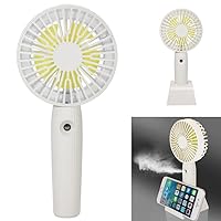 Handheld Portable Misting Fan, Big Water Tank with Mobile Phone Stand Holder, Personalized Cooling Humidifier for Indoor Outdoor Travelling - White