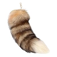 15.75 Inch Long Fluffy Faux Fur Tail Keychain, Fake Animal Tails for Handbags Backpacks Charm Tassel Ornaments