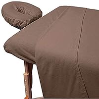 Massage Table Spa Sheet Set- 550 Thread Count Rich Egyptian Cotton 3-Piece Massage Table Spa Sheet Set Taupe Solid