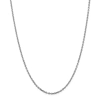 14k Gold D Cut Cable Chain Necklace Jewelry for Women in White Gold Choice of Lengths 16 18 20 24 and Variety of mm Options