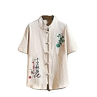 Chinese Style Shirt Tops /4 Sleeve Traditional China Type Plus