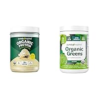Plant Based Organic Vegan Protein Powder & oothie Mix Organic Greens Powder Superfood, Unflavored, 24 Servings (Package May Vary), 8.54 Ounce (Pack of 1)