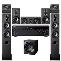 STR-DH790 7.2-ch Receiver, 4K HDR, Dolby Vision, Dolby Atmos, DTS:X, & Bluetooth with Complete SONY 8 Speaker System Bundle