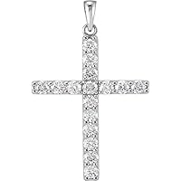 Platinum 1 1/2 Ct Diamond Cross Pendant