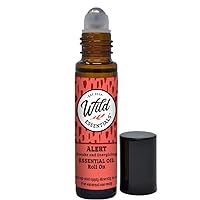 Alert Essential Oil Roll On, 10ml, Made with 100% Pure, Premium Grade Essential Oils and Organic Jojoba Oil, Ready to Use, Moisturizer, All Natural