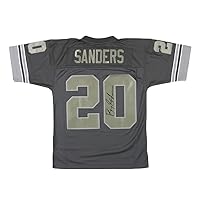Barry Sanders Autographed/Signed Detroit Replica Charcoal Jersey