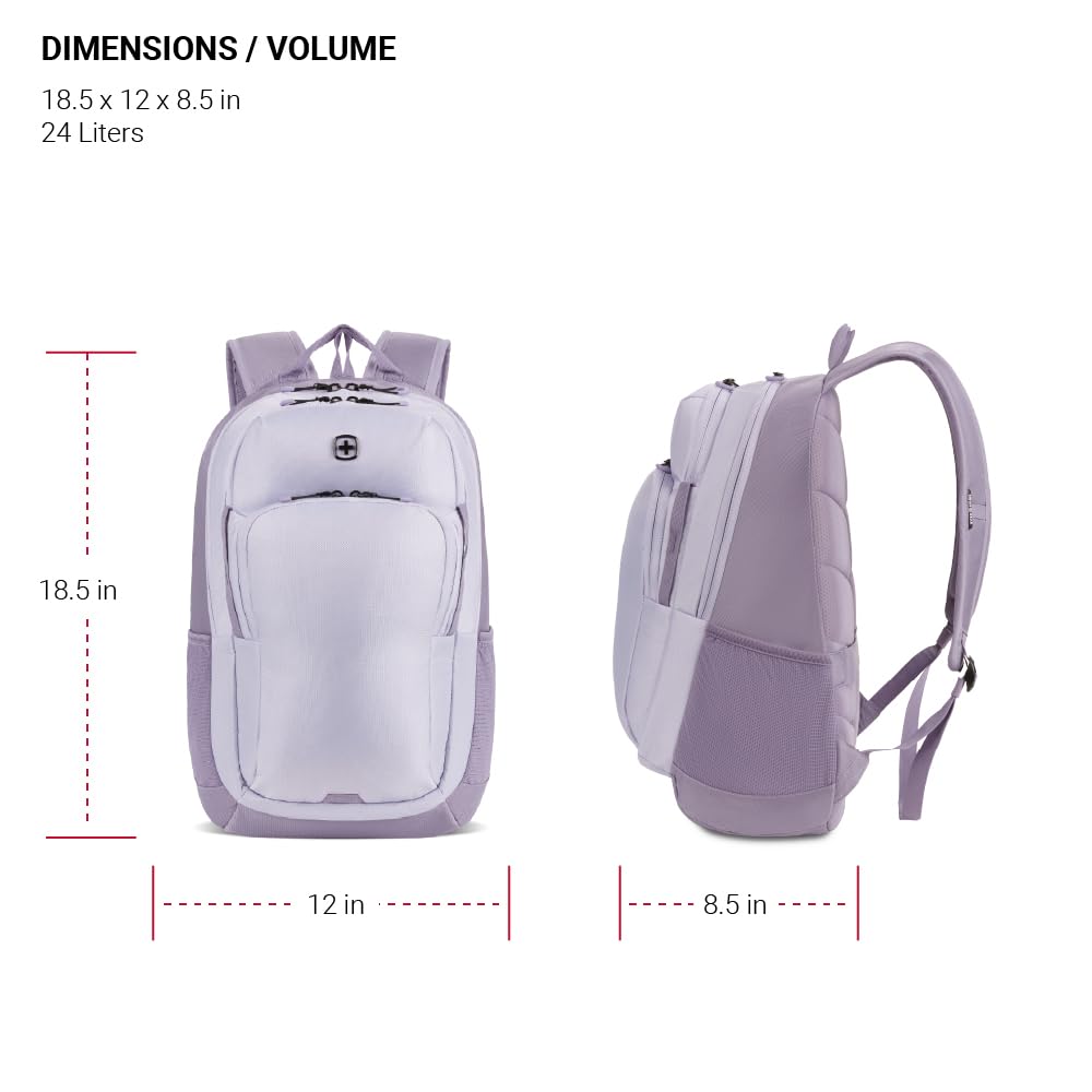 SwissGear 8171 Laptop Backpack, Lavender/Light Purple, 18.5 Inches