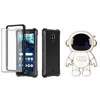 for Nokia C100 Case,Nokia C100 Phone Case with 1 Pack Screen Protector Tempered Glass +Cute Hidden Astronaut Phone Stand Holder