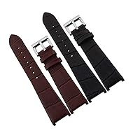 20mm Black/Brown Leather watch strap band buckle Fit For Bvlgari BB23SGD