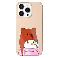 Velvet Caviar x Pudgy Penguins Compatible with iPhone 14 Pro Case Cute Cartoon - Compatible with MagSafe - Beige Huddle Up