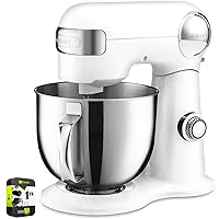 Cuisinart SM-50 Precision Master 5.5-Quart Stand Mixer White Linen Bundle with 1 YR CPS Enhanced Protection Pack