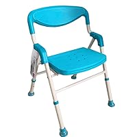 Bath Stools,Waterproof Shower Chair Bath Seat | with Padded Armrests and Back Shower Bench | with Anti-Slip Rubber Tips,Blue (Blue)