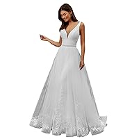Women's 2 In 1 Wedding Jumpsuit With Detachable Skirt Bridal Dresses