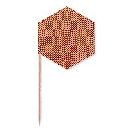 Fabric Flax Brown Toothpick Flags Cupcake Picks Party Celebration