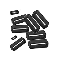8 Pcs Rubber Replacement Watch Band Strap Loops Waterproof Silicone Watch Strap Keeper Holder Retainer Black Watch Band Loops 12mm 14mm 16mm 18mm 20mm 22mm 24mm 26mm