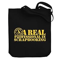 A REAL PROFESSIONAL in Scrapbooking Canvas Tote Bag 10.5