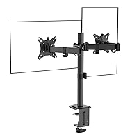 Greenhouse GH-AMDN2H-BK Dual Monitor Arm, 2 Side-by-Side Screens, Supports 17-32 Inches, Load Capacity - 19.8 lbs (9 kg), 4 Axis, Front and Rear Movement, Horizontal Movable