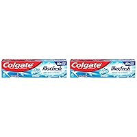 Colgate Max Fresh Toothpaste, Whitening Toothpaste with Mini Breath Strips, Cool Mint Toothpaste for Bad Breath, Helps Fight Cavities, Whitens Teeth, and Freshens Breath, 6.3 Oz Tube (Pack of 2)