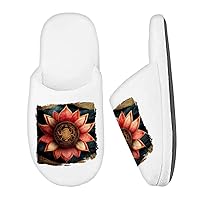 Mandala Style Memory Foam Slippers - Pattern Slippers - Lotus Petal Slippers