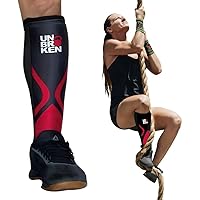 UNBROKENSHOP Cross Fitness Shin Guard Calf Compression Sleeve 7mm, Weightlifting, Deadlift, Rope Climb, Box Jumps for Men and Women Single