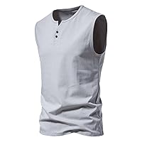 Men's Tank Tops,Plus Size Casual Summer Solid Sleeveless Loose Training Shirt Bodybuilding Muscle Sport Tees