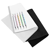 100 Sheets Tracing Paper,Carbon Graphite Transfer Paper with 5 Pieces Embossing Styluses Stylus Dotting Tools for Wood,Paper,Canvas and Other Art Surfaces (8.3 x 11.7 inch,White/50Pcs,Black/50Pcs)