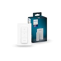 Smart Dimmer Switch with Remote, White - 1 Pack - Turns Hue Lights On, Off, Dims or Brightens - Requires Hue Bridge - Easy, No-Wire Installation