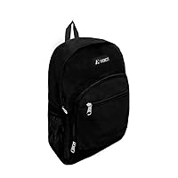 Everest Casual Backpack with Side Mesh Pocket, Black, One Size