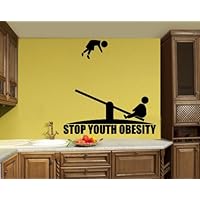 Stop Youth Obesity Funny Positive Sign Simbol Wall Mural Vinyl Art Sticker z856