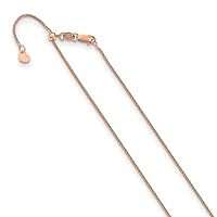 14k Gold Adjustable Wheat Chain Necklace Jewelry Gifts for Women in Rose Gold White Gold Yellow Gold Choice of Lengths 22 30 and 1.4mm
