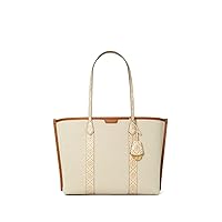 Tory Burch Hb Perry Canvas Triple- Compartment Tote New Cream OS