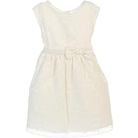 Cap Sleeve Embroidered Organza Bow Little Girl Special Occasion Dresses