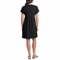 Briggs Womens V-Neck Linen Blend Dress Color Black Size X-Small