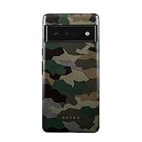 BURGA Phone Case Compatible with Google Pixel 6 PRO - Hybrid 2-Layer Hard Shell + Silicone Protective Case -Tropical Military Army Green Camo Camouflage - Scratch-Resistant Shockproof Cover