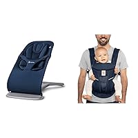 Ergobaby Evolve 3-in-1 Bouncer, Adjustable Multi Position Baby Bouncer Seat, Fits Newborn to Toddler & All Carry Positions Breathable Mesh Baby Carrier with Enhanced Lumbar Support & Airflow