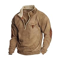 Aztec Sweatshirts for Men Casual Long Sleeve 1/4 Zip Pullover Sweaters Fleece Stand Collar Tops S-5XL