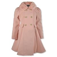 Rothschild Girls' Woolen Faux-Fur Coat - pink, 4t