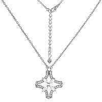 Sterling Silver Cubic Zirconia Convertible Necklace Northern Star 16.5-20 inches long