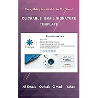 Clickable Email signature template.: use in Gmail, Yahoo, Outlook etc. Everything is editable in Microsoft Word