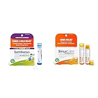 Boiron Homeopathic Sambucus Nigra 6c Cough & Cold Relief, 3 Tubes, 240 Count & SinusCalm Sinus Pain Relief, Runny Nose, 2 Count