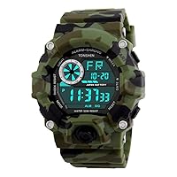 Men's Sports Watch Digital LED Large Face 50M Waterproof Outdoor Military Watch Water Resistant Simple Stopwatch Date Army Watch