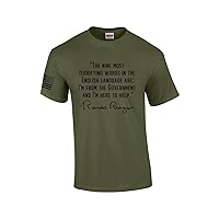 Ronald Reagan Famous Quote Reagan Bush American Flag Sleeve Patriotic Mens Short Sleeve T-Shirt Graphic Tee
