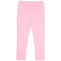 Lilax Girls' Basic Solid Full Length Cotton Soft Leggings