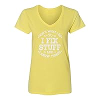 Fix Stuff and Know Things Funny Garage Mechanic Gift Ladies' V-Neck Tshirt