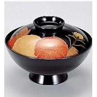 Bowl 4.5 Inch Suction Bowl Black Peony [13.4 Diameter x 9.3 cm] (7-244-9) Wooden Products Restaurant Hotel/Ryokan Lacquerware Japanese Tableware Restaurant Commercial Use