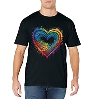 Kids Tie Dye Heart Valentines Day Graphic Girls Toddler Boys T-Shirt