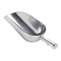 38 oz Aluminum Utility Scoop with Contoured Handle, One-Piece Aluminum Scoop by Tezzorio for Dry Goods, Spices, Candies, Popcorn, Flour
