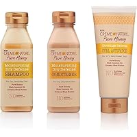 Creme of Nature Curl Activator, Pure Honey, Coconut Oil And Shea Butter Formula & Coconut Oil & Shea Butter Conditioner by, Dry Defense for Damaged Hair & Coconut Oil & Shea Butter Shampoo by