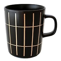 Marimekko Tiiliskivi Mug, 8.5 fl oz (250 ml), Black x Gold (99) marimekko Tiiliskivi Mug